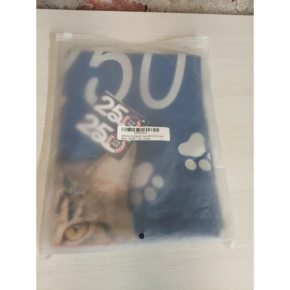 Maine Coon Cat Flag 250th Bicentennial We The People US American 29x39